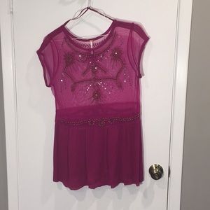Free People Mesh Top